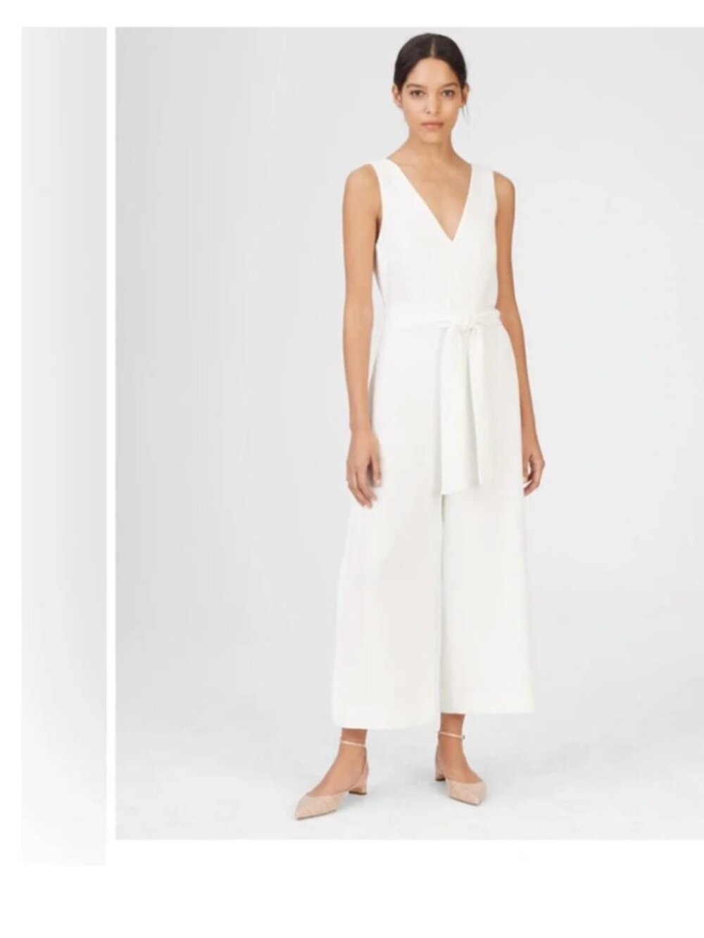 Club Monaco White Sleeveless Akinya Jumpsuit with Belt Size 8
